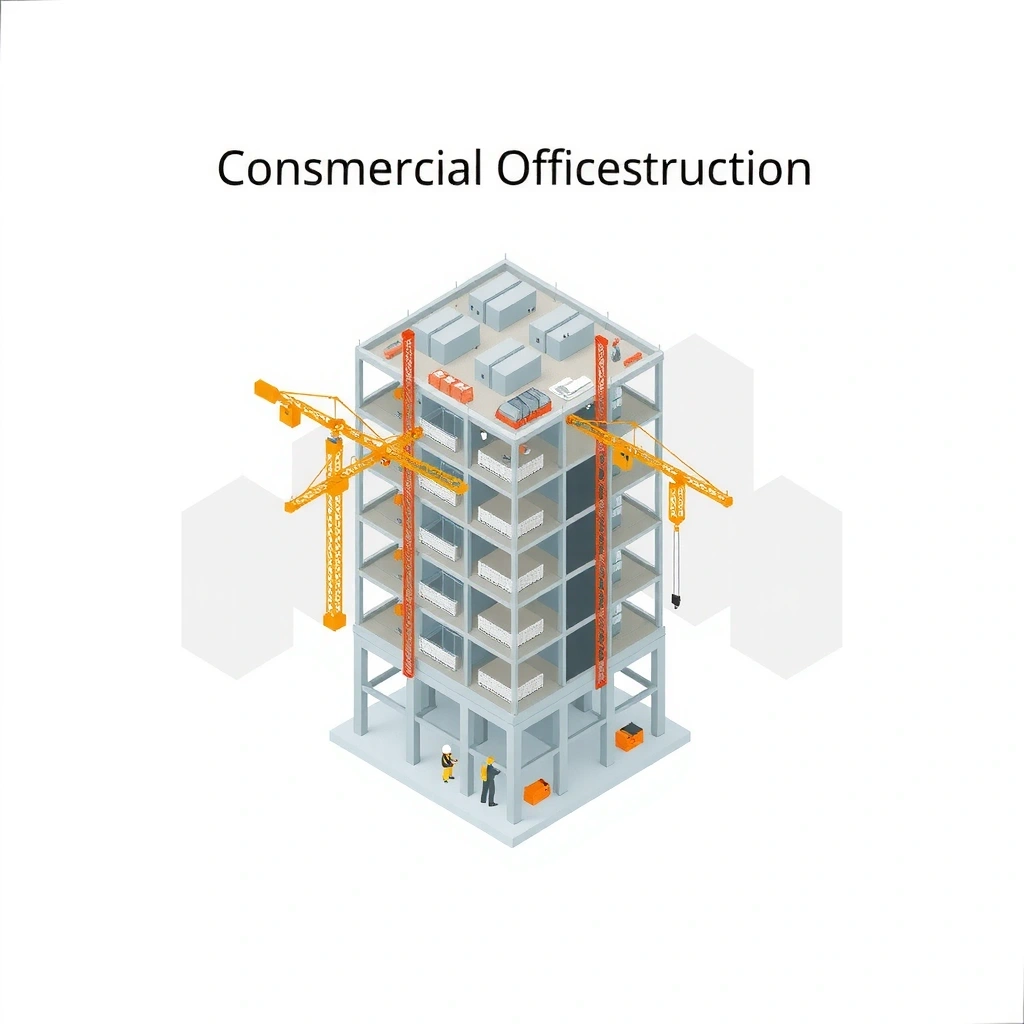 Modern commercial office building construction