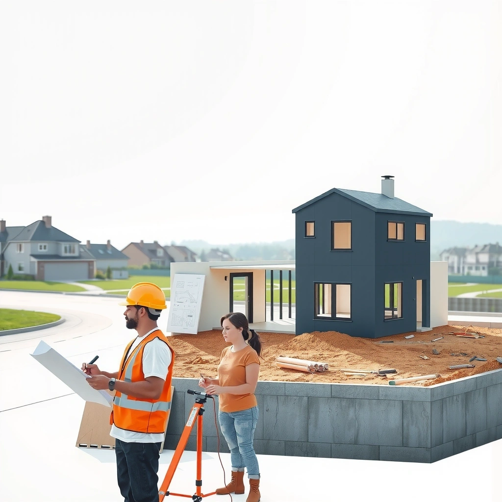 Modern residential house construction